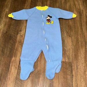 Vintage Kids Mickey Mouse Fleece Sleeper size 12 months